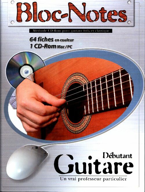 Livrenpoche : Bloc notes guitare Méthode guitare (+ CD rom) - Denis Roux - Livre