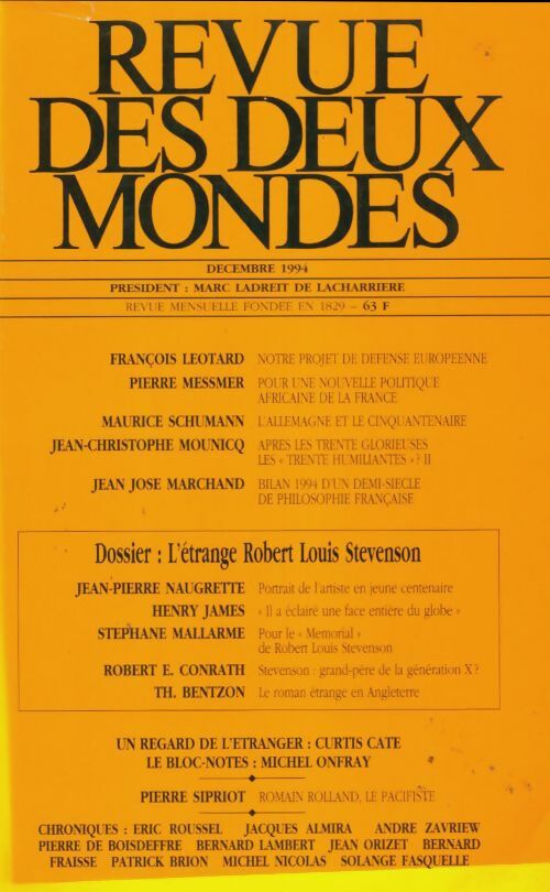 Livrenpoche : Revue des deux mondes décembre 1994 - Collectif - Livre