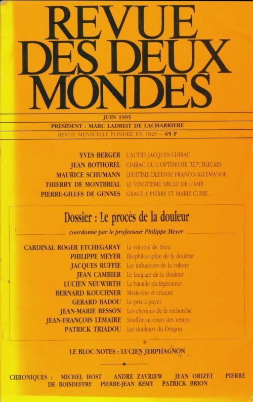 Livrenpoche : Revue des deux mondes juin 1995 - Collectif - Livre