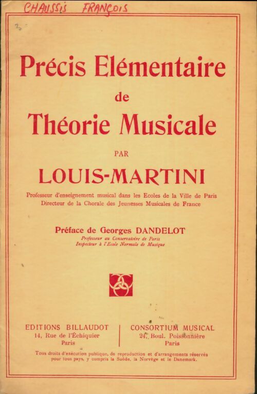 Livrenpoche : Précis élémentaire de théorie musicale - Louis-Martini - Livre