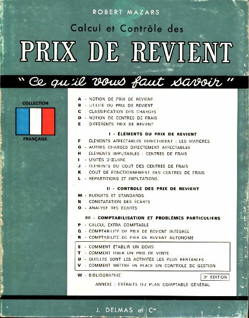 Livrenpoche : Calcul et contrôle des prix de revient - Robert Mazars - Livre