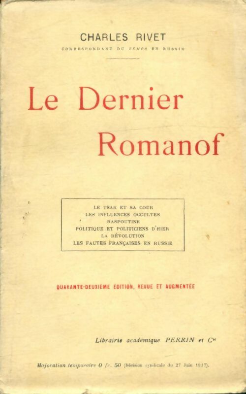 Livrenpoche : Le dernier Romanof - Charles Rivet - Livre