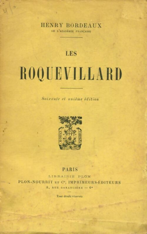 Livrenpoche : Les Roquevillard - Henri Bordeaux - Livre