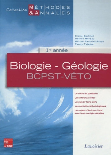 Livrenpoche : Biologie-géologie 1re année bcpst-veto - Claire Godinot - Livre