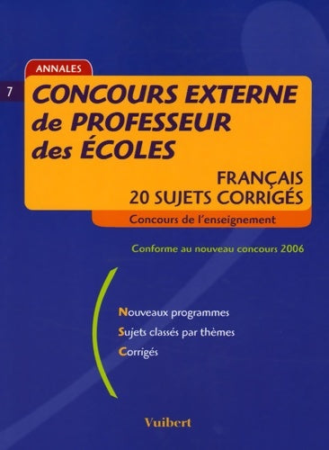 Livrenpoche : Concours externe de professeur des écoles : Français 20 sujets corrigés - Manuelle Duszynski - Livre