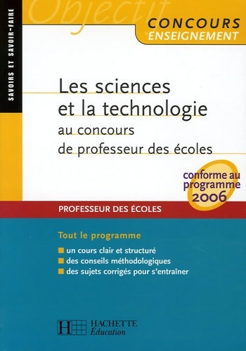 Livrenpoche : Les sciences et la technologie au concours de professeur des écoles - Jack Guichard - Livre