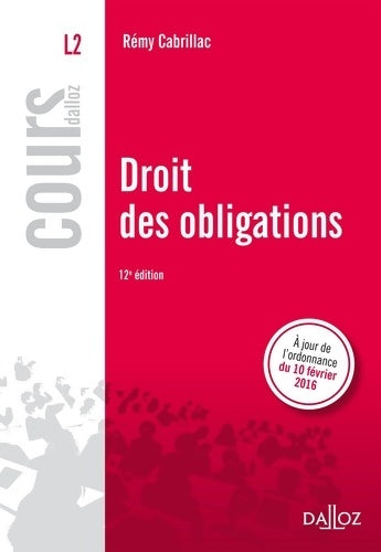 Livrenpoche : Droit des obligations - Rémy Cabrillac - Livre