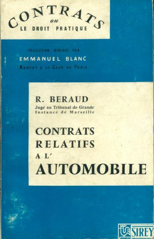 Livrenpoche : Les contrats relatifs a l'automobile - R. Béraud - Livre