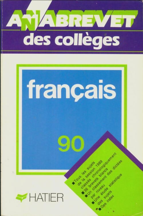 Livrenpoche : Français brevet des collèges 1990 - Collectif, Amon Evelyne Et Bomati Yves. - Livre