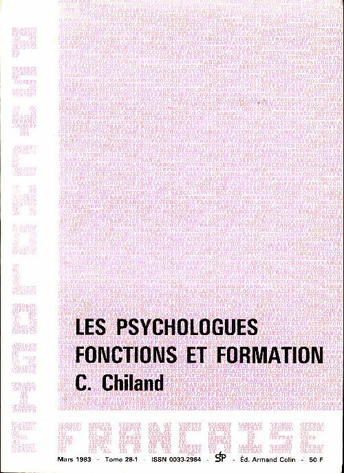 Livrenpoche : Psychologie française n°28-1 : Les psychologues, fonctions et formation - Collectif - Livre