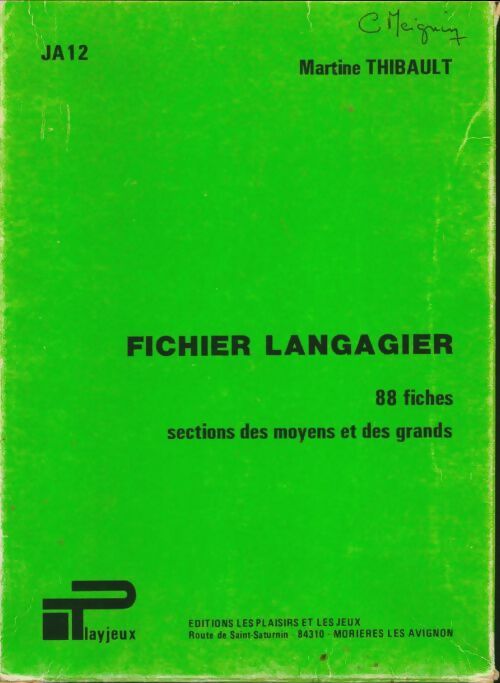 Livrenpoche : Fichier langagier JA12 - Martine Thibault - Livre
