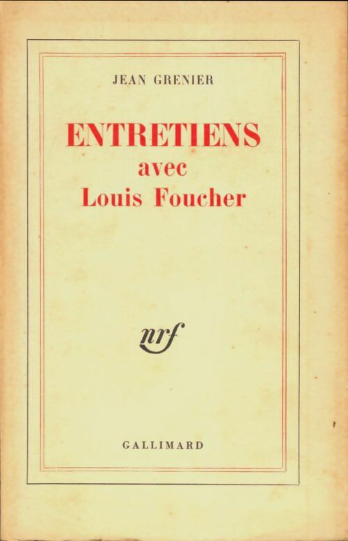 Livrenpoche : Entretiens avec Louis Foucher - Jean Grenier - Livre