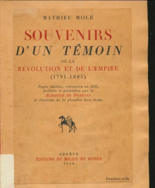 Livrenpoche : Souvenirs d'un témoin de la révolution et de l'empire 1791-1803 - Mathieu Molé - Livre