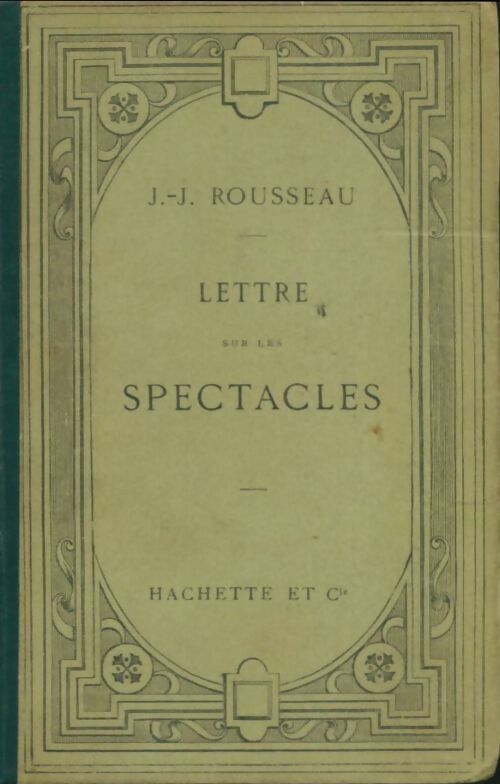Livrenpoche : Lettres sur les spectacles - Jean-Jacques Rousseau - Livre