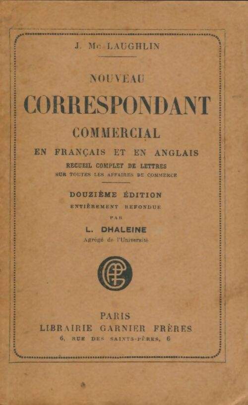 Livrenpoche : Nouveau correspondant commercial en français et en anglais - J Dhaleine - Livre