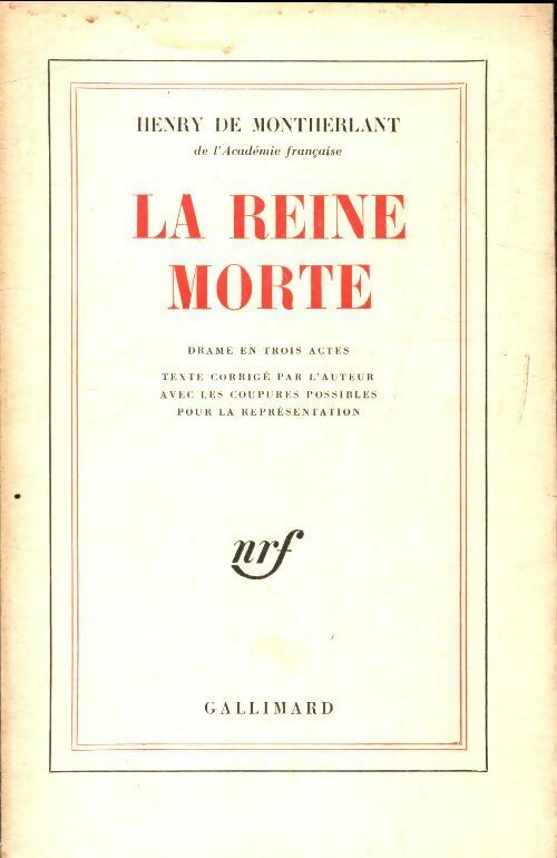 Livrenpoche : La reine morte - Henry De Montherlant - Livre