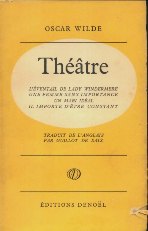 Livrenpoche : Théâtre  - Oscar Wilde - Livre
