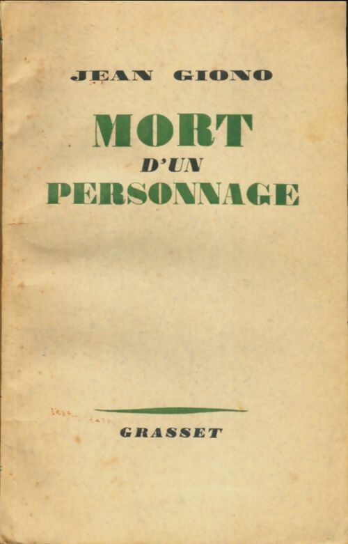 Livrenpoche : Mort d'un personnage - Jean Giono - Livre