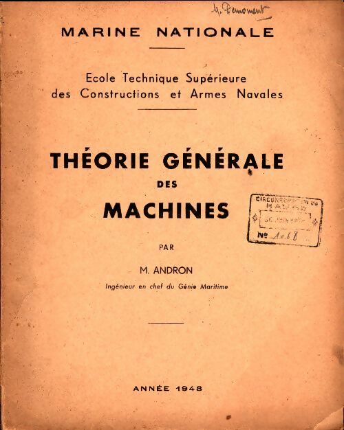 Livrenpoche : Théorie générale des machines 1948 - Collectif - Livre