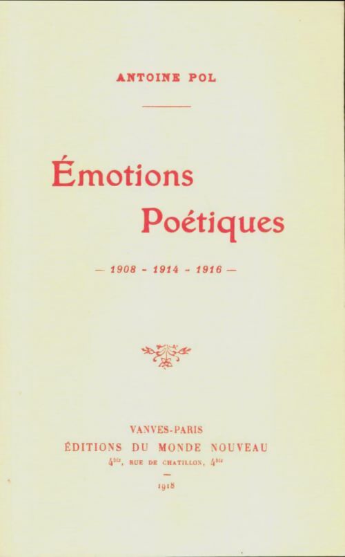 Livrenpoche : Émotions poétiques - Antoine Pol - Livre
