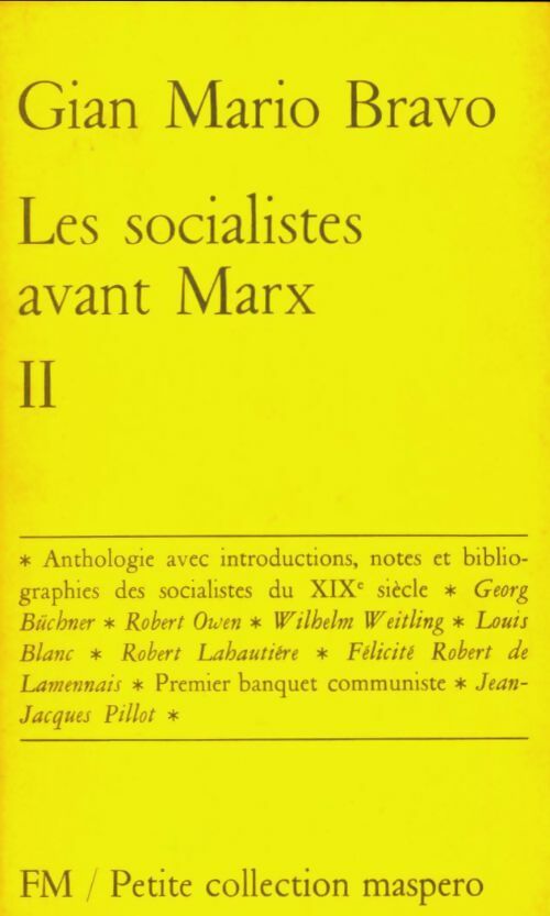 Livrenpoche : Les socialistes avant Marx Tome II - Gian Mario Bravo - Livre