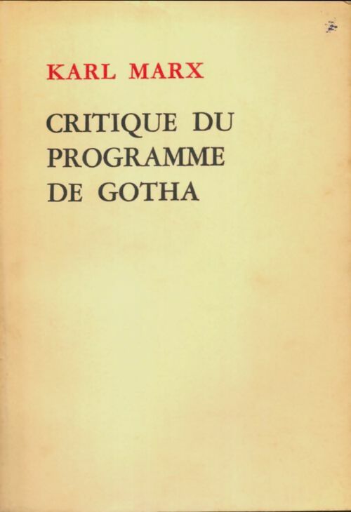 Livrenpoche : Critique du programme de Gotha - Karl Marx - Livre