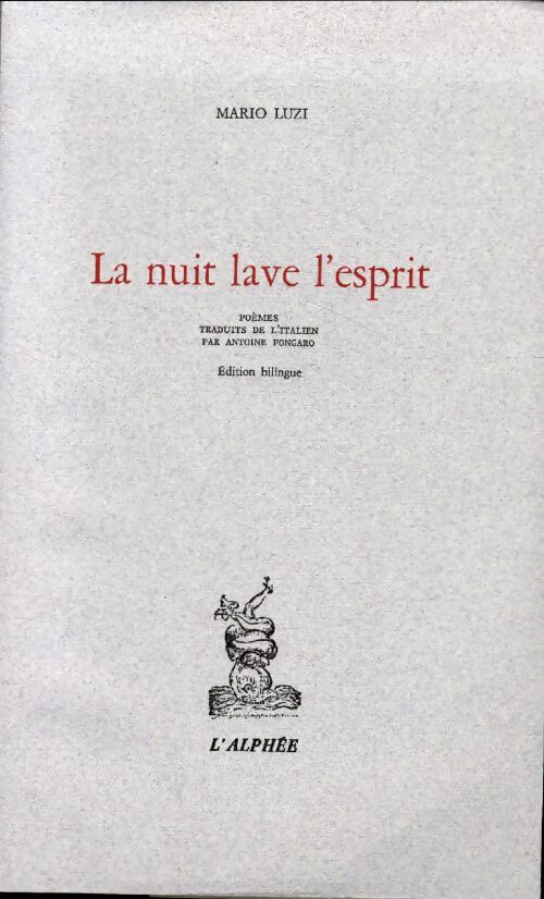 Livrenpoche : La nuit lave l'esprit - Mario Luzi - Livre