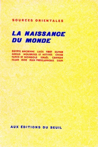 Livrenpoche : Sources orientales Tome I : La naissance du monde - Anonyme - Livre