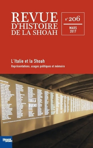 Livrenpoche : Revue d'histoire de la Shoah n°206 : L'Italie et la Shoah - Mémorial De La Shoah - Livre