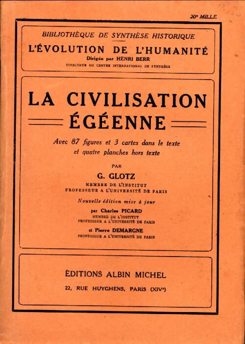 Livrenpoche : La civilisation égéenne - Gustave Glotz - Livre