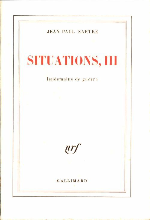 Livrenpoche : Situations, III - Jean-Paul Sartre - Livre