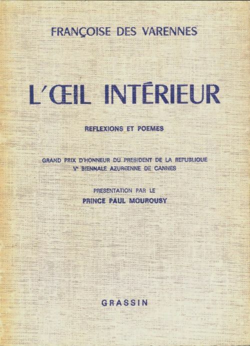 Livrenpoche : L'oeil intérieur : Réflexions et poèmes - Françoise Des Varennes - Livre