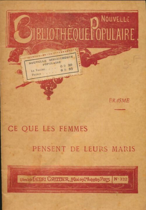 Livrenpoche : Ce que les femmes pensent de leurs maris - Erasme - Livre