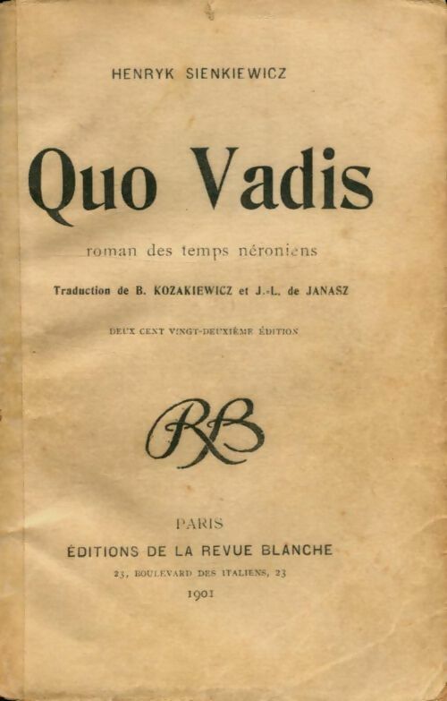 Livrenpoche : Quo vadis ? - Henryk Sienkiewicz - Livre