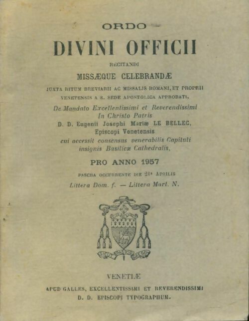 Livrenpoche : Ordo divini officii - Collectif - Livre