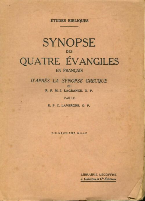 Livrenpoche : Synopse des quatre évangiles en français - Collectif - Livre