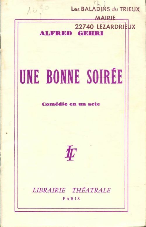 Livrenpoche : Une bonne soirée - Alfred Gehri - Livre