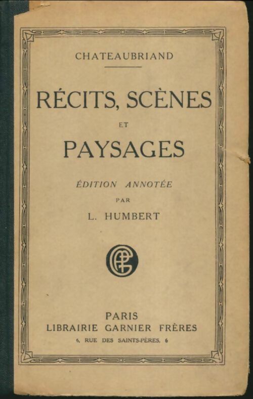 Livrenpoche : Récits, scènes et paysages - François René Chateaubriand - Livre