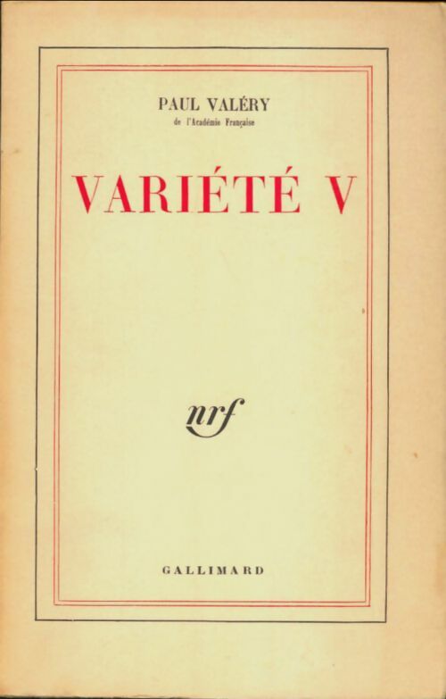 Livrenpoche : Variété V - Paul Valéry - Livre