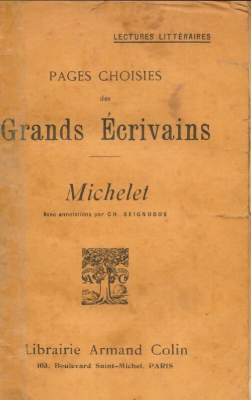 Livrenpoche : Pages choisies des grands Écrivains ; Michelet - Michelet - Livre