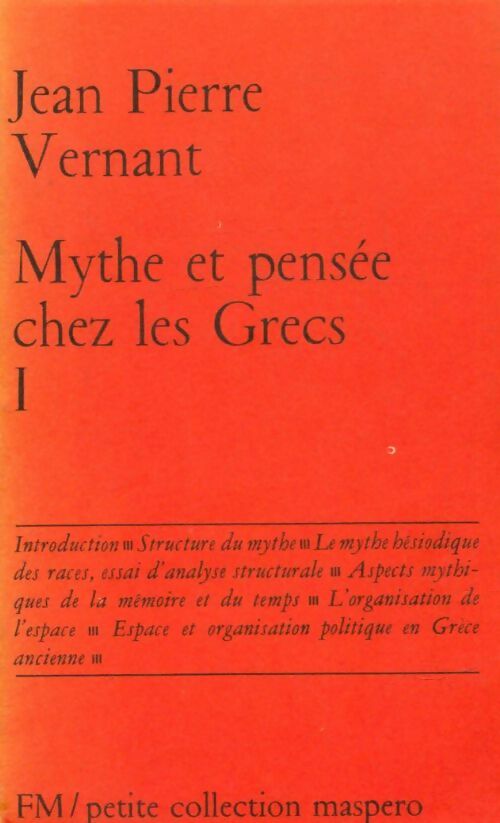 Livrenpoche : Mythe et pensée chez les grecs Tome I - Jean-Pierre Vernant - Livre