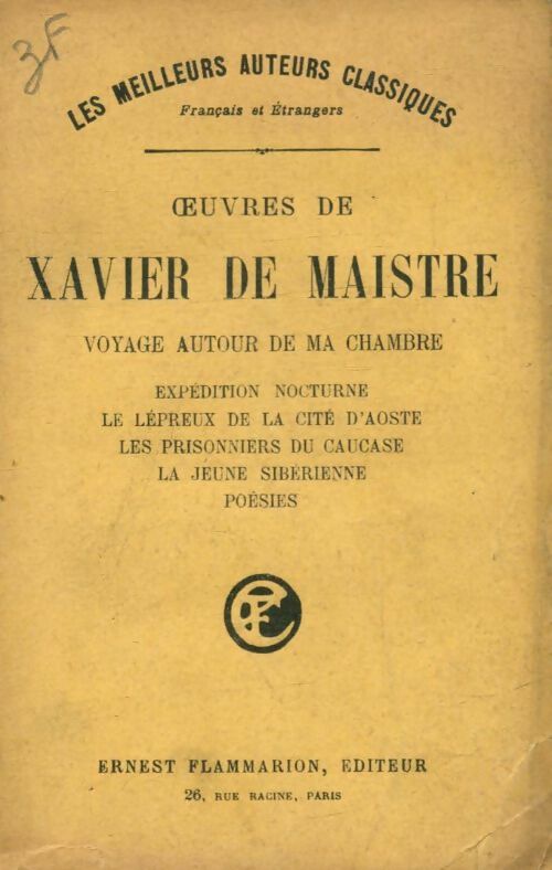 Livrenpoche : Oeuvres  - Xavier De Maistre - Livre