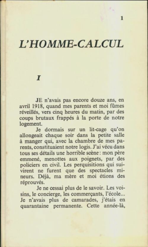 Livrenpoche : L'homme-calcul Tome I - Xxx - Livre