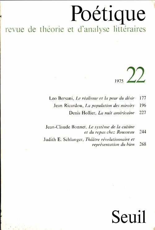 Livrenpoche : Poétique n°22 - Collectif - Livre