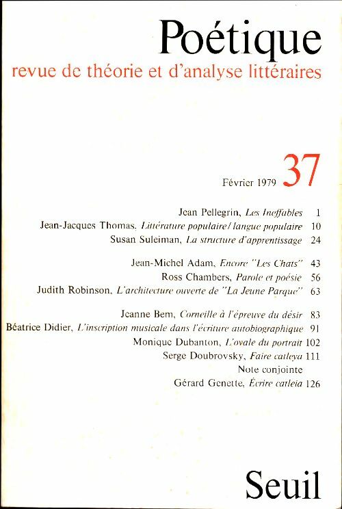 Livrenpoche : Poétique n°37 - Collectif - Livre