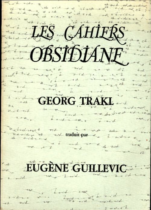 Livrenpoche : Les cahiers obsidiane n°4 : Georg Trakl - Collectif - Livre