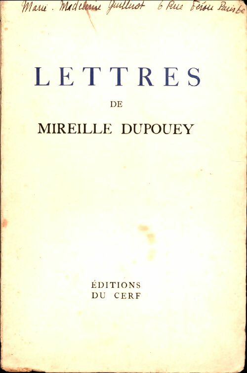 Livrenpoche : Lettres de Mireille Dupouey - Mireille Dupouey - Livre