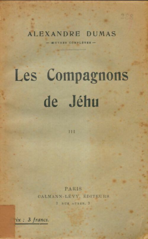 Livrenpoche : Les compagnons de Jéhu Tome III - Alexandre Dumas - Livre