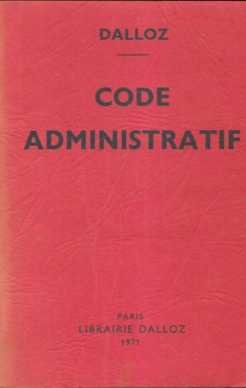Livrenpoche : Code administratif 1971 - Collectif - Livre