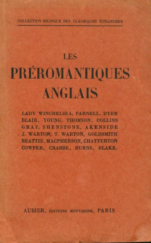 Livrenpoche : Les préromantiques anglais - Collectif - Livre